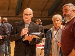 Dommerteamet ved kødkvægsskuet - franske JeffetSo LaGoûterie (th) med ledsager – og den danske dommerassistent, Jan Jensen