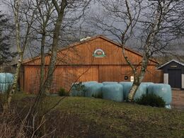 Aamarkens Limousine. Flot stald med træbeklædning.