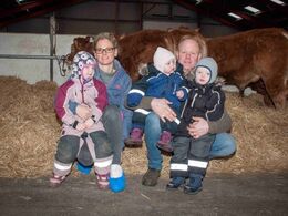 Søren L. Paulsen med familie – hustruen Britta, døtrene Stine og Lotte samt sønnen Anton