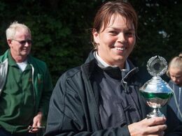 En glad Lene Black Sinkjær blev lørdag ved morgensamlingen udnævnt til ”Årets Landsskue-limousine m/k” for sit store arbejde omkring Landskuet