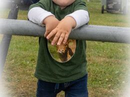 Blandt publikum sås også denne friske fyr, som siden sidste år var kommet ud af klapvognen og på egne ben