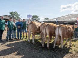 Ejerne af Bøgely Mister dyrene stillede op til fotografering sammen med den franske dommer Gilles Deconchat