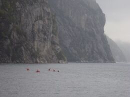 Kajak roer under prædikestolen, det var desværre tåget så vi så ikke toppen