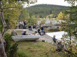 Madpakkerne nydes inden turen mod færgen