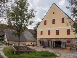 Staldbygninger set fra bagsiden