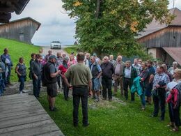 Hr Haberl fortæller om gården og om besætningen, som består af 25 moderdyr med opdræt