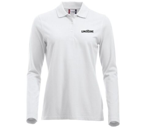 Hvid polo DAME - Lange ærmer