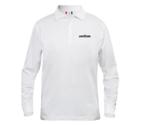 Hvid polo HERRE - Lange ærmer