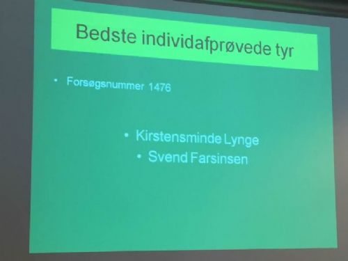 Generalforsamling 2018 - Svend Farsinsen havde avlet Kirstensminde Lynge - tyren, som målt på indekser og kåring havde gjort det allerbedst på Aalestrup Avlsstation i det forgangne år