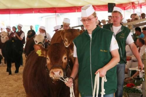 Stemningsbilleder 2 - Blandt seniorerne var der kun to deltagere Lonnie Agerskov og Troels Andersen. Ingen af de to løb dog med titlen, det gjorde derimod en pige med en Simmentaler-kvie.