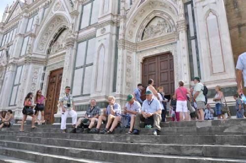 Studietur Italien - Så var det tid til den kulturelle indsprøjtning. På besøg i Firenze kan man da starte med at hvile sige lidt…